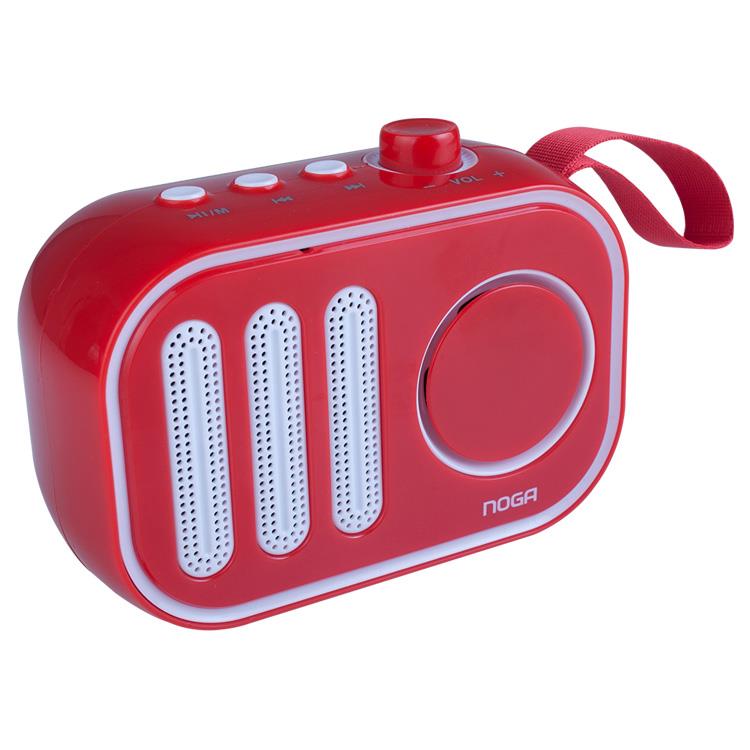 PARLANTE NOGA NG-BT1002 ROJO RETRO ROJO RADIO FM / BT/ USB / MICRO SD MANOS LIBRES