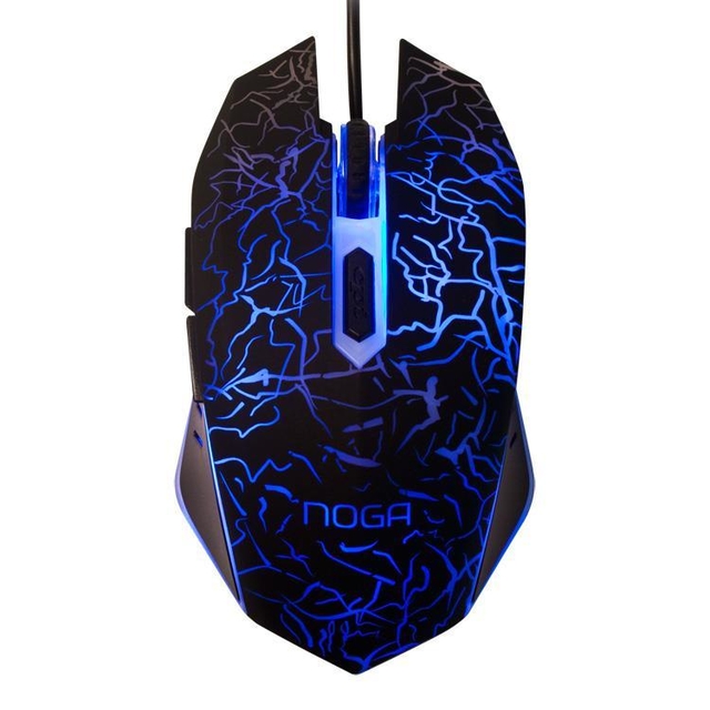 MOUSE NOGA ST-002 GAMER STORMER NEGRO RETROILUMINADO SPECTRUM COLORS