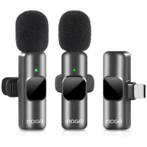 MICROFONO INALAMBRICO NOGA NG-MI9S X2 (DOBLE) STREAMING CORBATERO P/CELULAR TYPE C