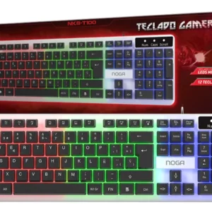 TECLADO NOGA NKB-T100 GAMER RETROILUMINADO RGB HUE CHROMATIC LED