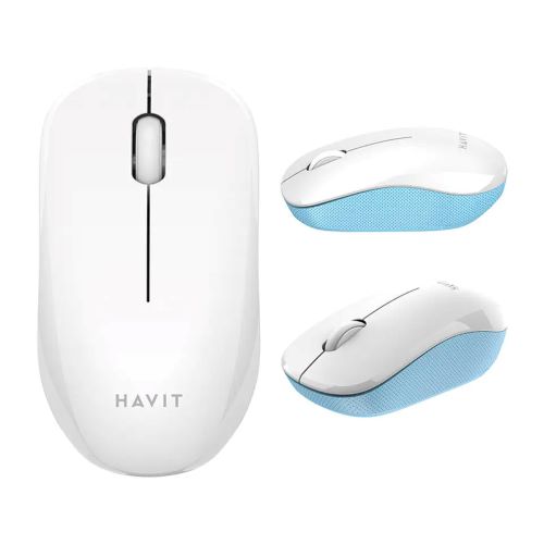 MOUSE HAVIT MS-66GT-WH+BL WHITE / BLUE INALAMBRICO USB 2,4 PC NOTEBOOKS Y TABLETS