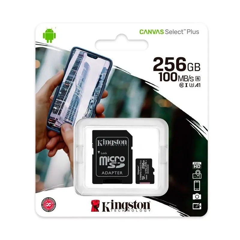 MEMORIA KINGSTON MICRO SD 256 GB CANVAS SELECT PLUS 100 MB/S