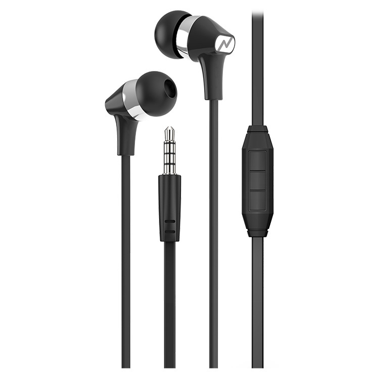 AURICULARES NOGA NG-094 IN EAR NEGRO MANOS LIBRES CABLE PLANO DINAMICOS