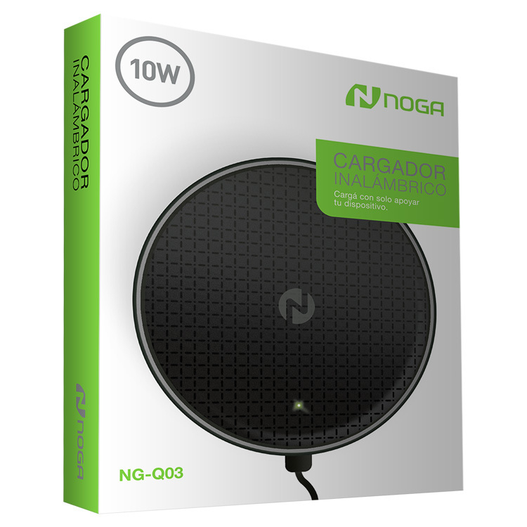 CARGADOR INALAMBRICO NOGA NG-Q03 2A 10 W SMARTPHONE TECNOLOGIA QI