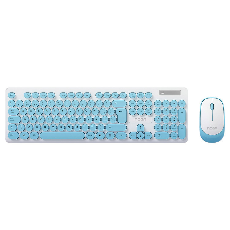 TECLADO Y MOUSE NOGA S5800CL CELESTE ULTRA SLIM SOFT INALAMBRICO USB