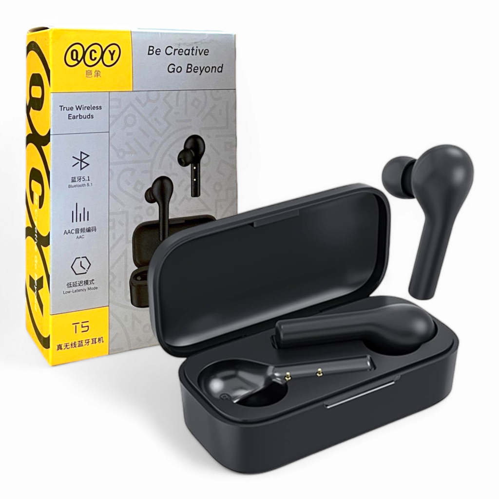 AURICULARES QCY T5 NEGRO BLUETOOTH 5.0 8 HS / 40 HS CARGA TIPO C IPX5 AURICULARES QCY T5 NEGRO BLUETOOTH 5.0 8 HS / 40 HS CARGA TIPO C IPX5