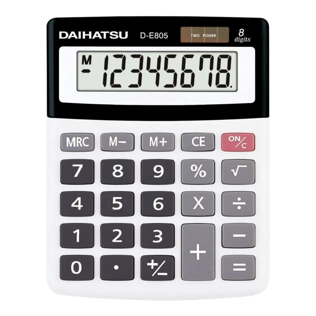 CALCULADORA DAIHATSU D-E805 NEGRO PARA ESCRITORIO SOLAR Y PILA 8 DIGITOS CALCULADORA DAIHATSU D-E805 NEGRO PARA ESCRITORIO SOLAR Y PILA 8 DIGITOS