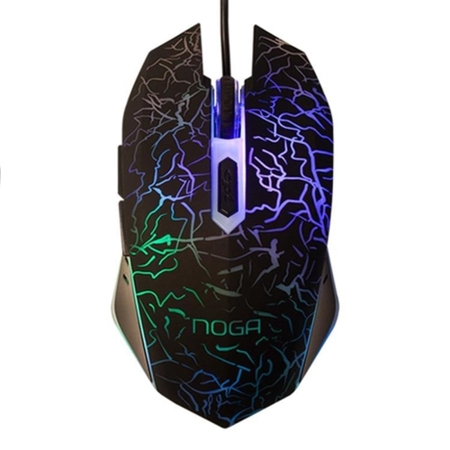 MOUSE NOGA ST-068 GAMER STORMER NEGRO RETROILUMINADO SPECTRUM COLORS