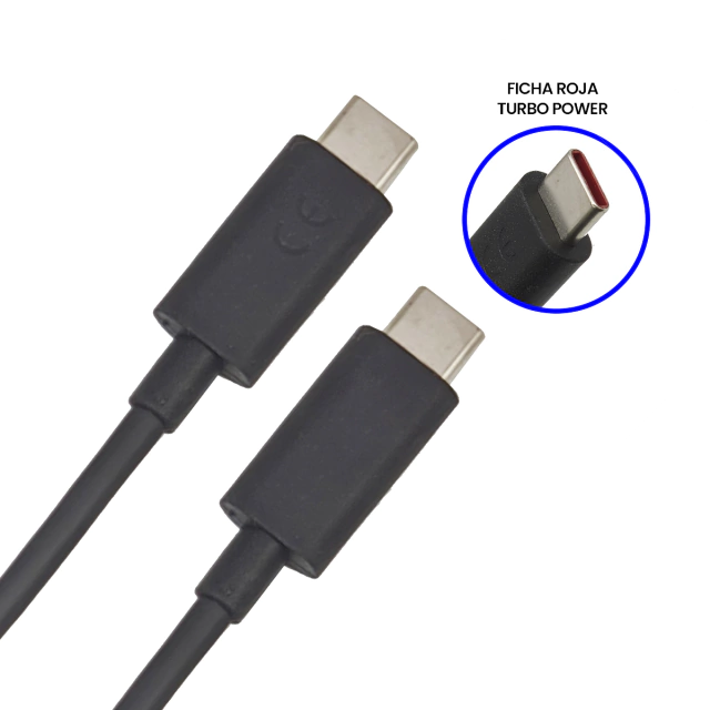 CABLE MOTOROLA USB TYPE C A USB TYPE C 6,5A 125W SC18D24968 FICHA ROJA TURBO POWER