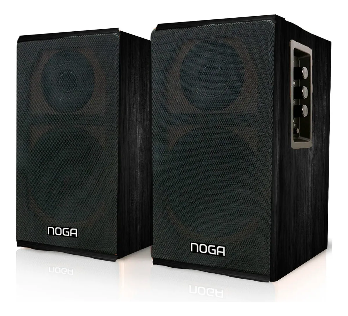 PARLANTE NOGA AQUA 2.0 MADERA BLACK BLUETOOTH 5.0 - AUX - LINE-IN 2 VIAS 40W