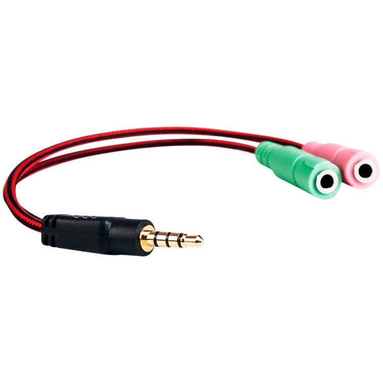 ADAPTADOR NOGA CABLE ADAPTER 2 MINI PLUG MACHO A 1 SALIDA MINI PLUG HEMBRA
