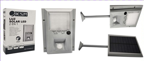 REFLECTOR LUZ LED SOLAR KOSMO KSM 108 PARA PATIOS JARDINES BALCONES