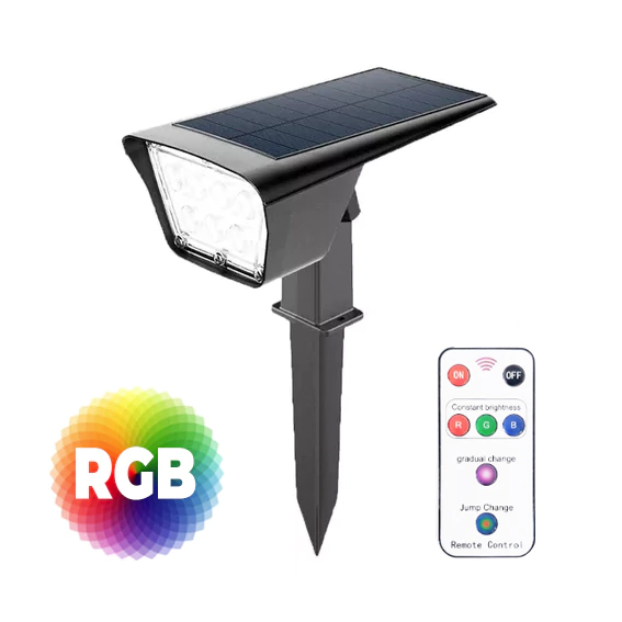 LUZ LED SOLAR SOLAR KOSMO KSM 888 RGB ESTACA LED JARDINES IP65 COLORES REMOTO LUZ LED SOLAR SOLAR KOSMO KSM 888 RGB ESTACA LED JARDINES IP65 COLORES REMOTO