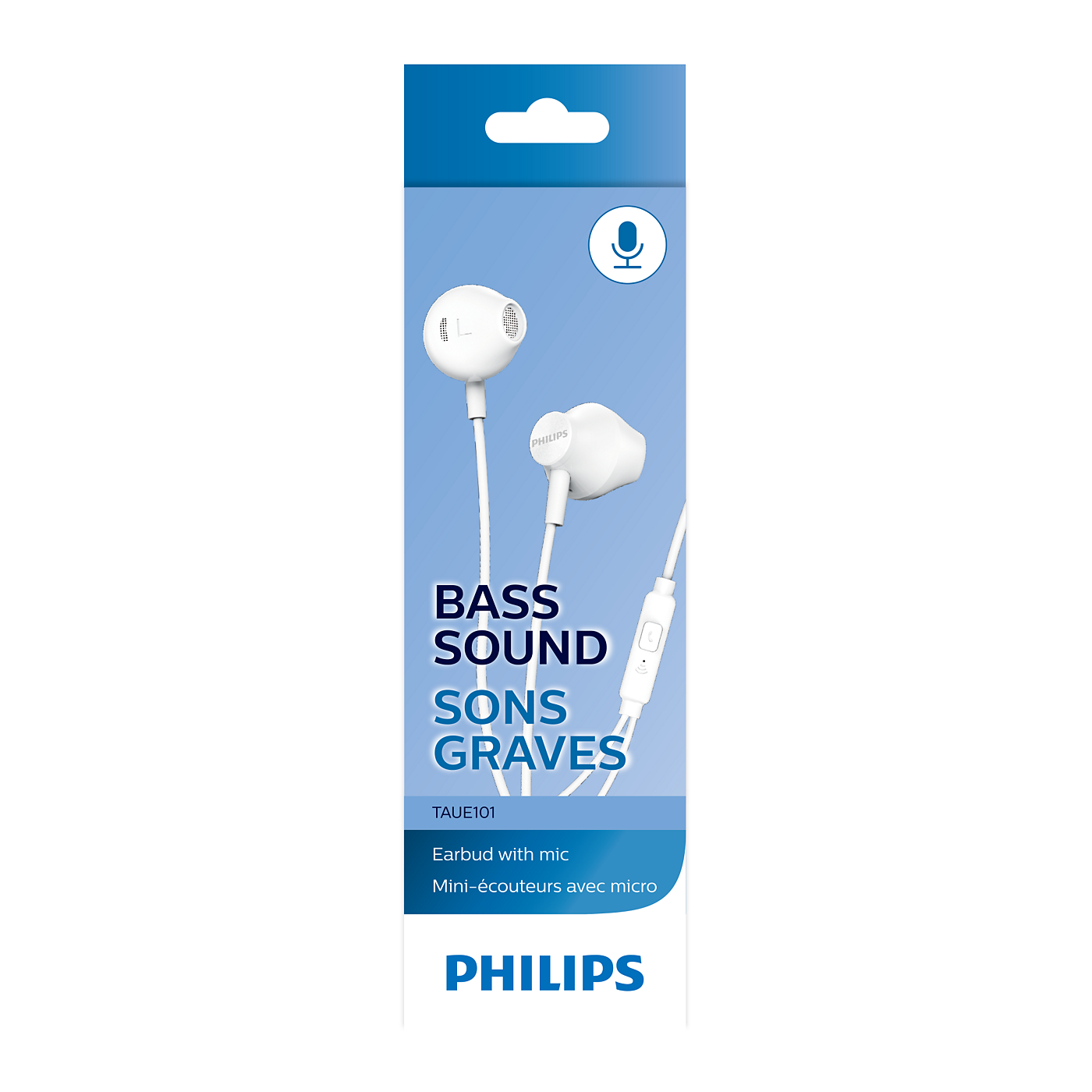 AURICULARES PHILIPS TAUE-101BK/00 BLANCO UP BEAT INTRAUDITIVOS CON MICROFONO