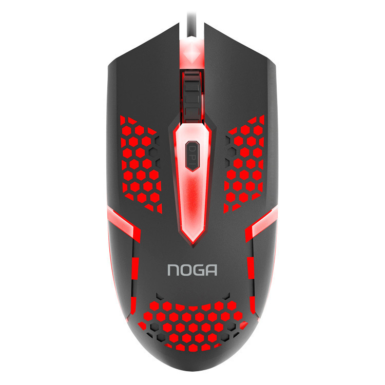 MOUSE NOGA ST-811 NEGRO GAMER STORMER LED RGB 4D  1600 DPI