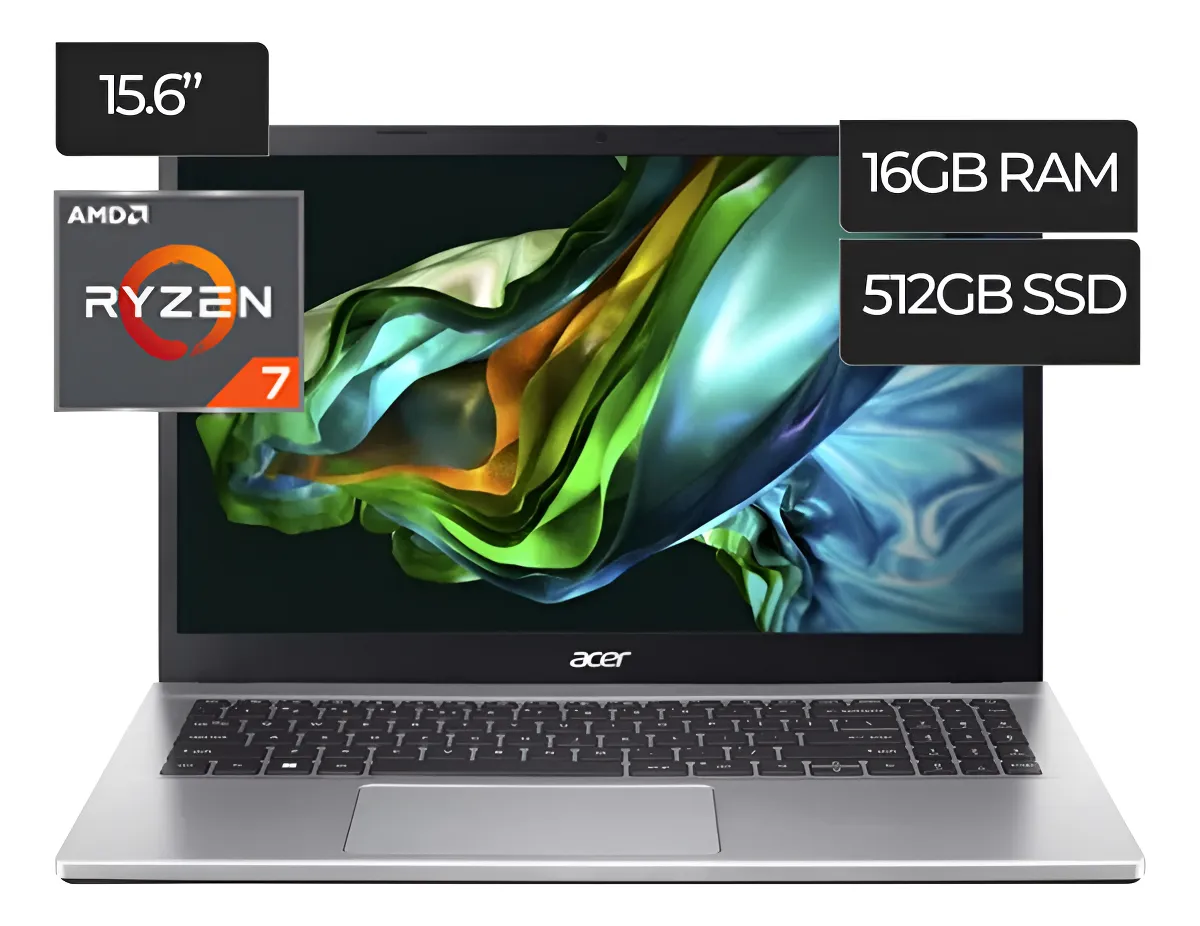 NOTEBOOK ACER ASPIRE 3 15 A315-44P-R7GS – RYZEN 7 5700U – DDR4 16GB – M.2 NVME 512GB – DISPLAY 15.6″ NOTEBOOK ACER ASPIRE 3 15 A315-44P-R7GS – RYZEN 7 5700U – DDR4 16GB – M.2 NVME 512GB – DISPLAY 15.6″