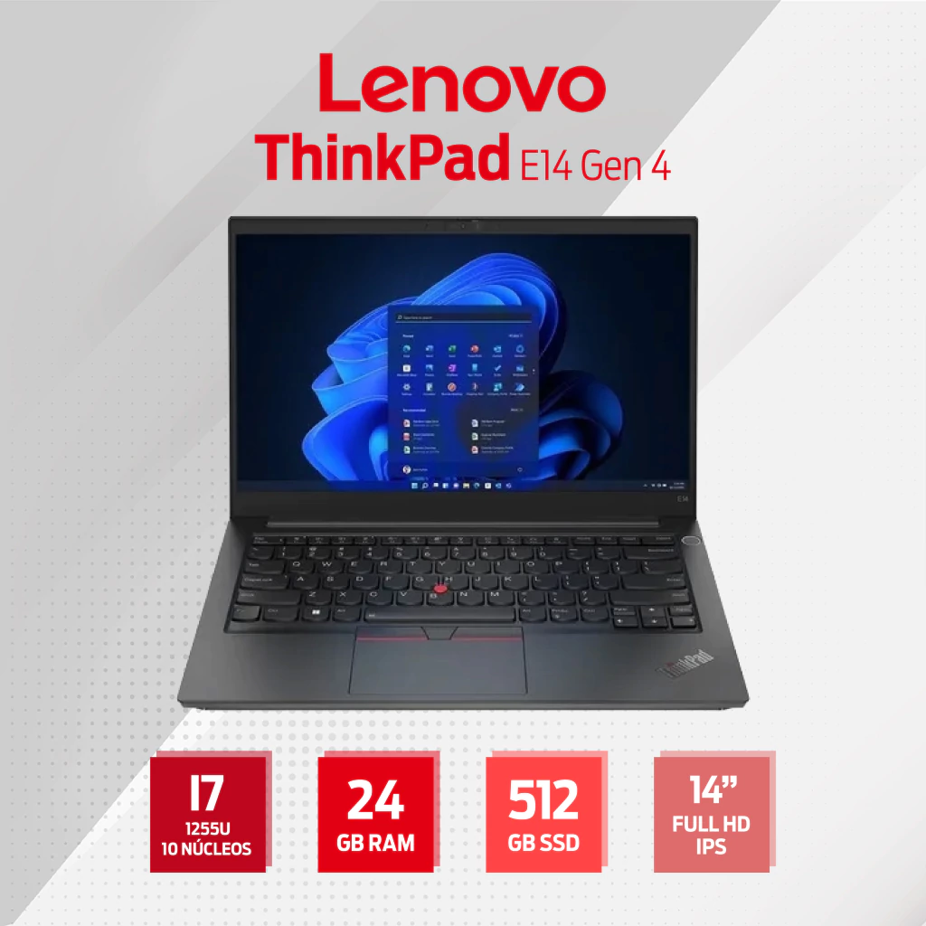 NOTEBOOK LENOVO THINKPAD E14 GEN4 21E3-S1YK00 – INTEL I7 12GEN. – M2 512GB – RAM 24GB – NOTEBOOK LENOVO THINKPAD E14 GEN4 21E3-S1YK00 – INTEL I7 12GEN. – M2 512GB – RAM 24GB –