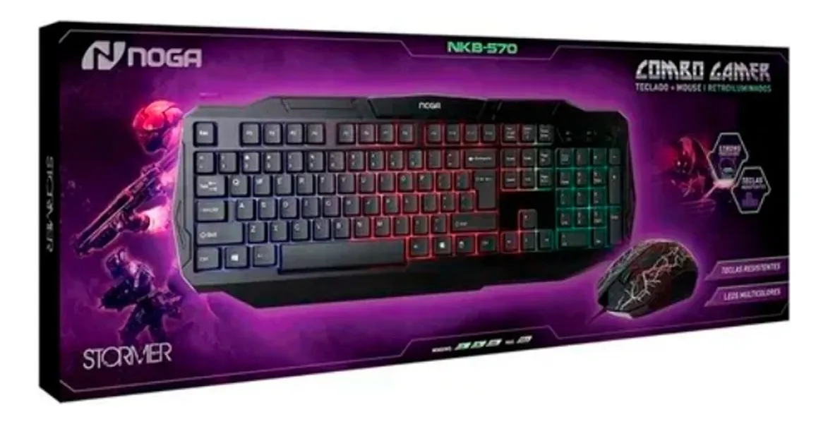 COMBO TECLADO Y MOUSE GAMER NOGA NKB-570 INGLÉS US DE COLOR NEGRO COMBO TECLADO Y MOUSE GAMER NOGA NKB-570 INGLÉS US DE COLOR NEGRO