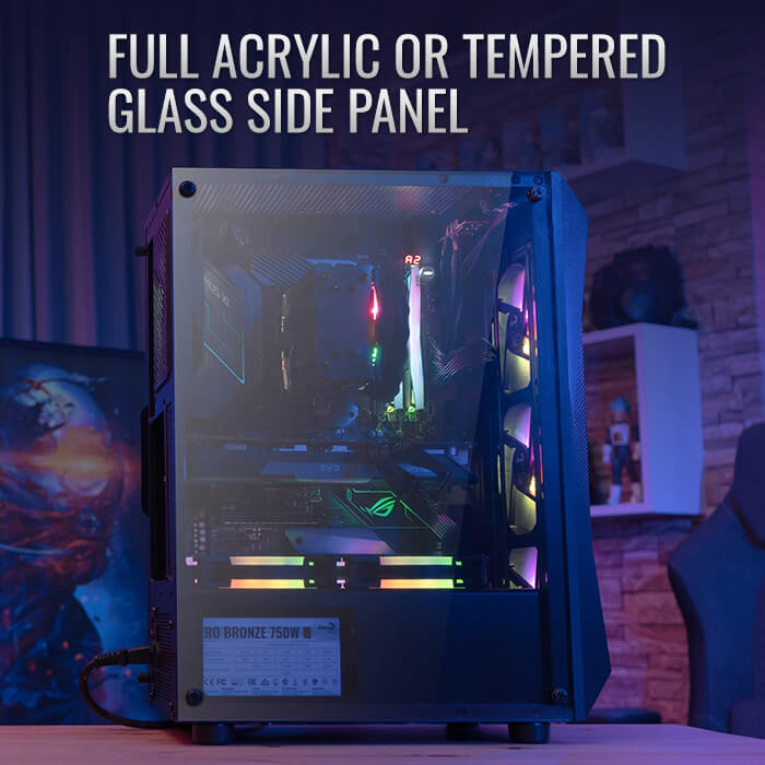 GABINETE AEROCOOL FALCON BLACK - Imagen 4