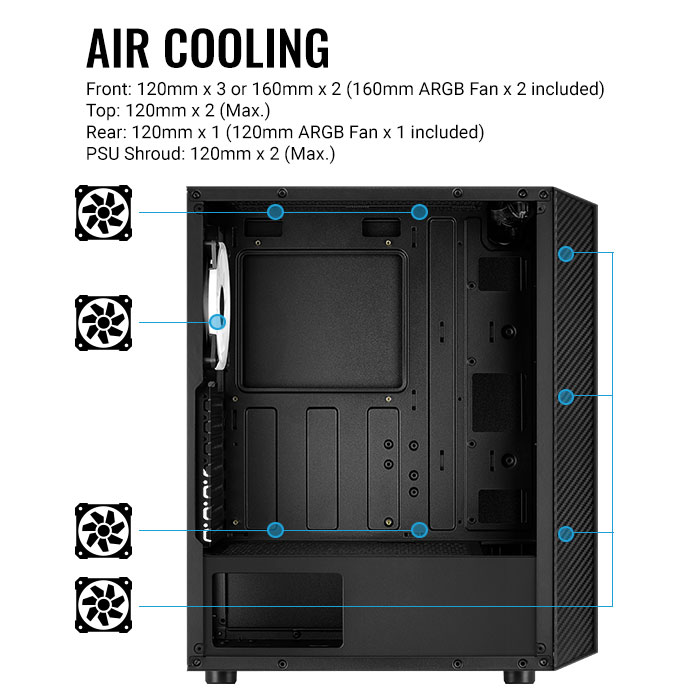 GABINETE AEROCOOL HIVE BLACK - Imagen 4