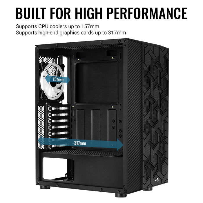 GABINETE AEROCOOL HIVE BLACK - Imagen 5