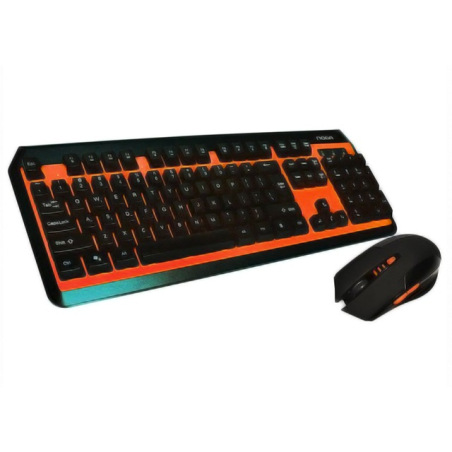 COMBO DE MOUSE & TECLADO GAMER INALÁMBRICO NOGA STORMER NKB-40 NARANJA - Imagen 2