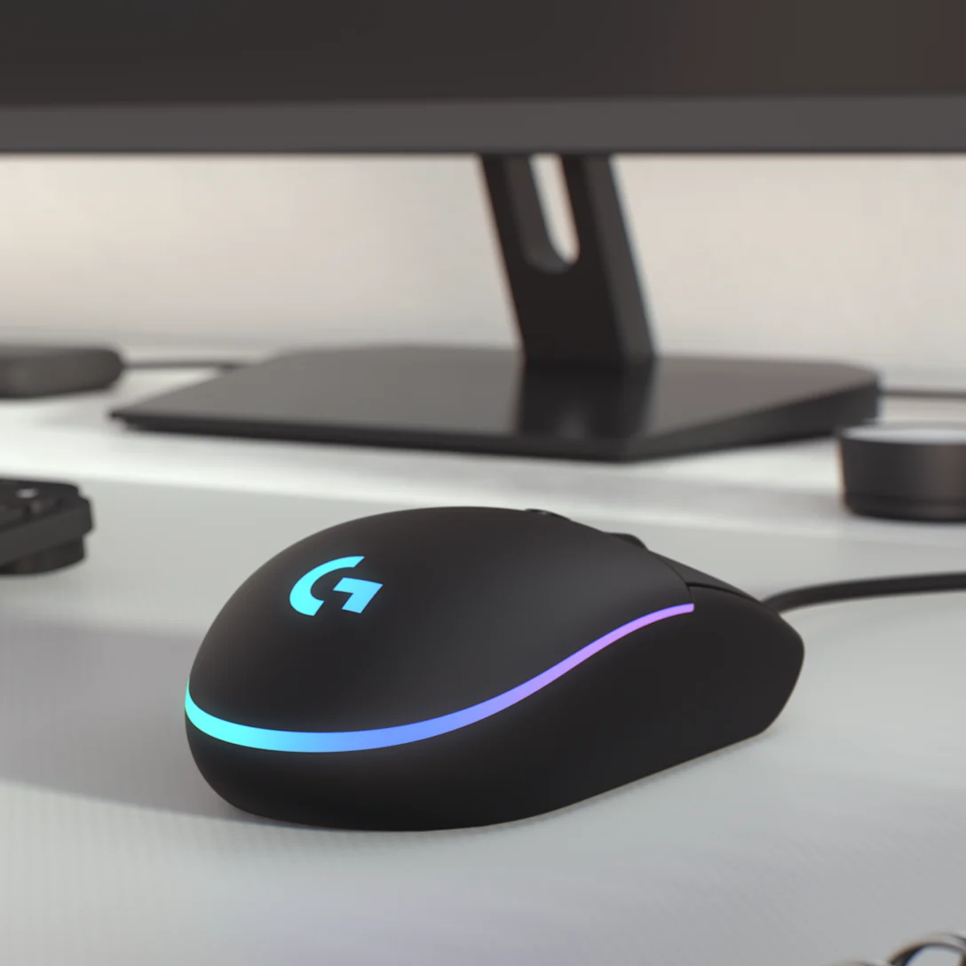 MOUSE LOGITECH C/CABLE G203 NEGRO - Imagen 2