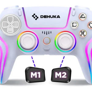 JOYSTICK DEHUKA COMPATIBLE P-4 Y PC GAMER + ERGONOMICO + LED + BOTONES PROGRAMABLES (copia)