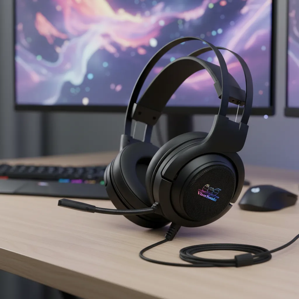 AURICULARES VIEWSONIC VA300B CABLE USB CALL CENTER GAMER PC NOTEBOOK NEGRO - Imagen 2