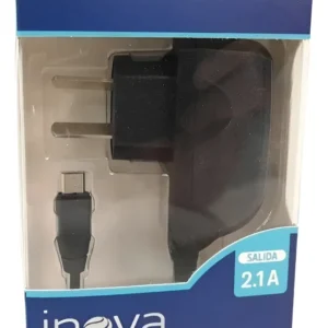 CARGADOR DE CELULAR INOVA CAR-1028 CON CABLE MICRO USB 2.1A