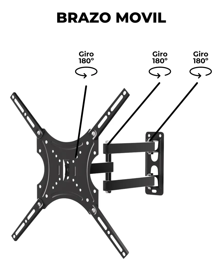 SOPORTE TV GLOBAL BRAZO MÓVIL DE 14 A 55 400X400 TVS-ARM-14-55L - Imagen 2