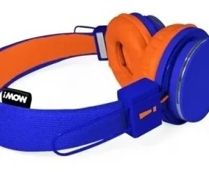 AURICULAR HEADSET MOW SPRING CON MICROFONO CONTROL DE VOLUMEN NARANJA/AZUL