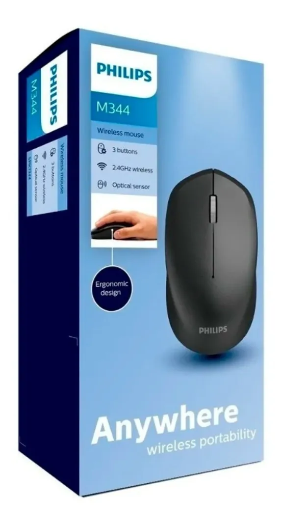 MOUSE INALAMBRICO PHILIPS M344 BLACK MOUSE INALAMBRICO PHILIPS M344 BLACK
