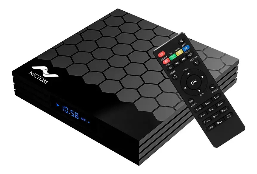 CONVERTIDOR SMART TV BOX NICTOM 1 GB RAM + CONTROL REMOTO T1PRO ANDROID IOS 4K
