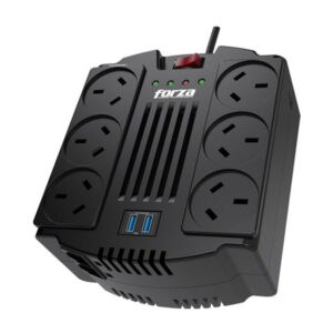 REGULADOR AUTOMÁTICO DE VOLTAJE FORZA 1200VA/600W, 6 IRAM, 2 USB-220V