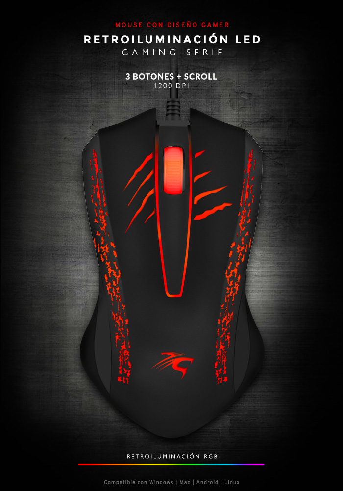 MOUSE GAMER SENTEY GS3200 MYSTIC USB