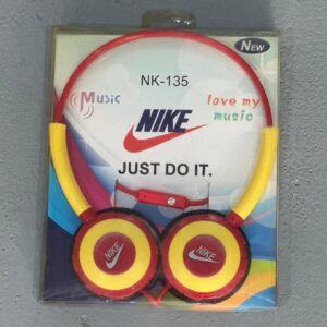 AURICULARES NIKE NK-135 VINCHA MANOS LIBRES CON MICRÓFONO ROJO Y AMARILLO