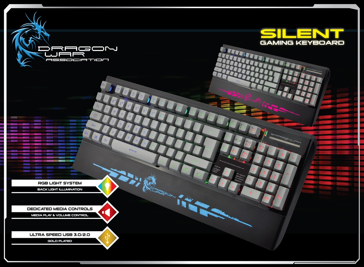 TECLADO SILENCIOSO PARA JUEGOS GK-012 DRAGON WAR - Imagen 4