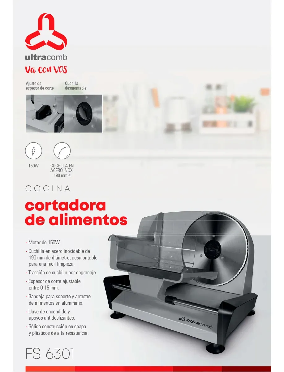 CORTADORA DE ALIMENTOS ULTRACOMB FS6300 - Imagen 2
