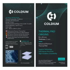 PAD TÉRMICO COLDIUM ORIGINS 50MM X 50MM X 2MM PRODUCTO IMPORTADO DE USA