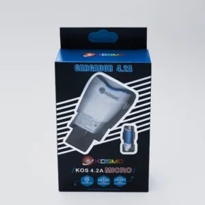 CARGADOR CELULAR COMPATIBLE CON MICRO RÁPIDO 4.2A KOSMO