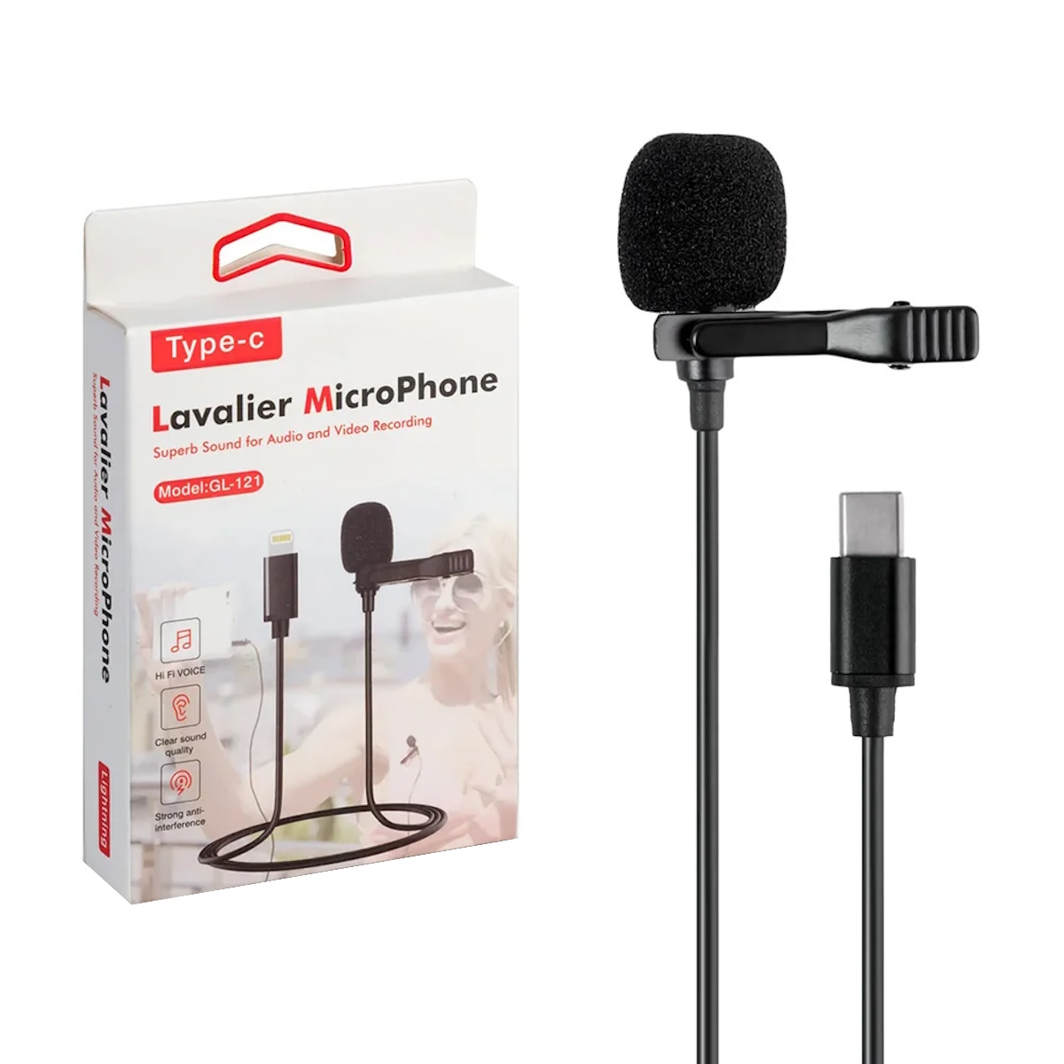 MICRÓFONO CORBATERO GL-121 USB TIPO C MICRÓFONO CORBATERO GL-121 USB TIPO C