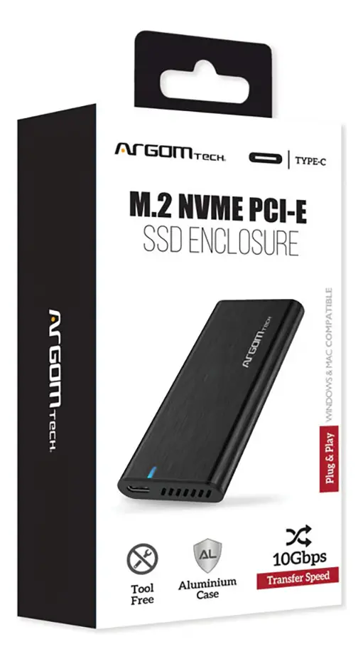 CARCASA PARA SSD M.2 NVME PCI-E TIPO-C ARG-AC-1038 - Imagen 4