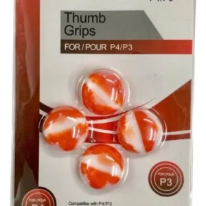 THUMB GRIP CUBRE JOYSTICK PARA PS3/ PS4 SILICONA BLISTER X 4 NARANJA/BLANCO