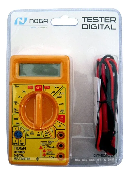 MULTÍMETRO DIGITAL NOGA DT-830D 1000V CC 750V CA CON BUZZER