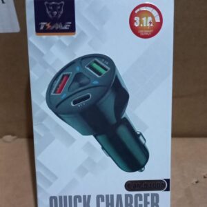 CARGADOR AUTO 12V TIME 2 USB Y 1 TIPO C CAR-53005 3.1A