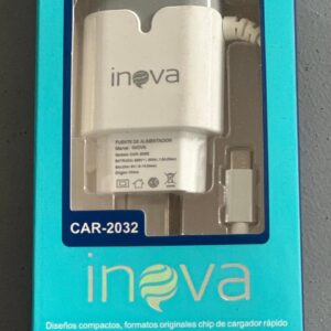 CARGADOR DE CELULAR INOVA CAR-2032 CON CABLE MICRO USB 3.1A