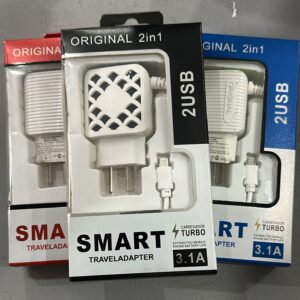 CARGADOR USB 3.1A USB CON CABLE MICRO + 2 USB CA5002