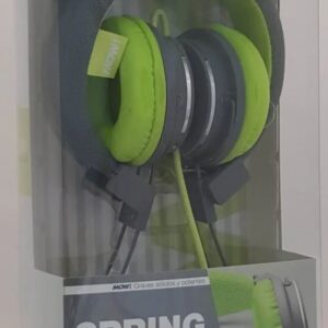 AURICULAR HEADSET MOW SPRING CON MICROFONO CONTROL DE VOLUMEN GRIS/VERDE