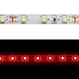 TIRA DE LEDS EXTERNA 3528 60 L/M ROJO 12V X METRO